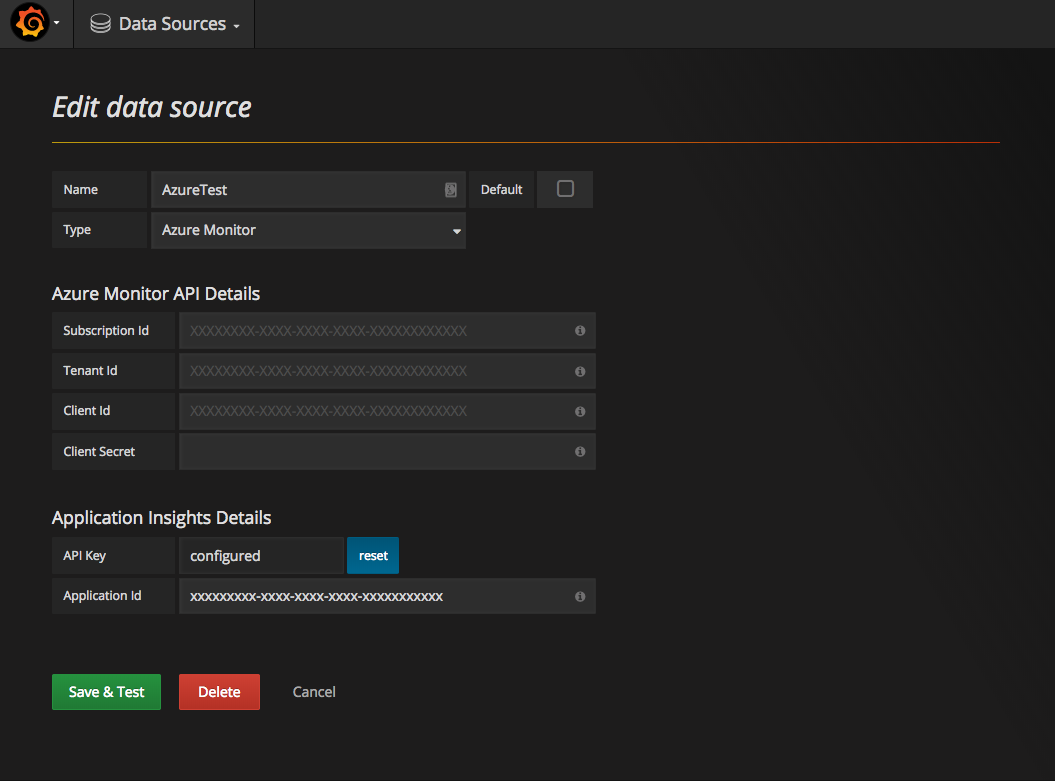 Azure Monitor datasource